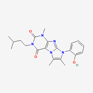 molecular formula C21H25N5O3 B14093508 8-(2-hydroxyphenyl)-3-isopentyl-1,6,7-trimethyl-1H-imidazo[2,1-f]purine-2,4(3H,8H)-dione 