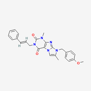 8-(4-methoxybenzyl)-1,7-dimethyl-3-[(2E)-3-phenylprop-2-en-1-yl]-1H-imidazo[2,1-f]purine-2,4(3H,8H)-dione