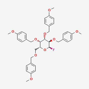 molecular formula C38H43FO9 B1409357 2,3,4,6-四-O-(4-甲氧基苄基)-D-半乳呋喃糖基氟 CAS No. 864738-49-8