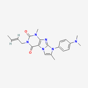 (E)-3-(but-2-en-1-yl)-8-(4-(dimethylamino)phenyl)-1,7-dimethyl-1H-imidazo[2,1-f]purine-2,4(3H,8H)-dione