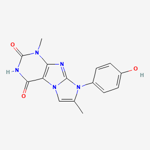 molecular formula C15H13N5O3 B14093624 8-(4-hydroxyphenyl)-1,7-dimethyl-1H-imidazo[2,1-f]purine-2,4(3H,8H)-dione 