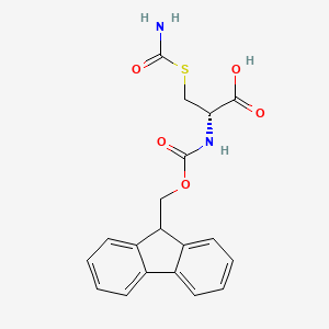 molecular formula C19H18N2O5S B1409364 (2S)-3-氨甲酰巯基-2-(9H-芴-9-基甲氧羰氨基)丙酸 CAS No. 1354488-29-1