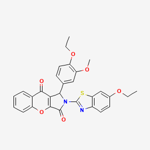 2-(6-Ethoxy-1,3-benzothiazol-2-yl)-1-(4-ethoxy-3-methoxyphenyl)-1,2-dihydrochromeno[2,3-c]pyrrole-3,9-dione