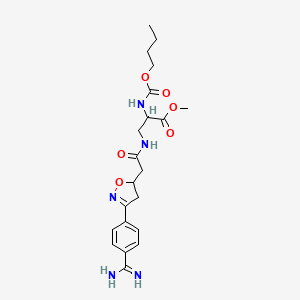 Methyl N-(butoxycarbonyl)-3-{2-[3-(4-carbamimidoylphenyl)-4,5-dihydro-1,2-oxazol-5-yl]acetamido}alaninate