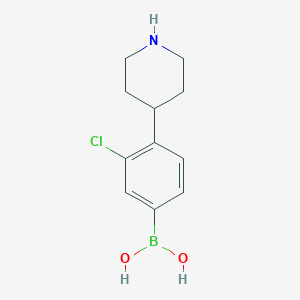 (3-Chloro-4-(piperidin-4-yl)phenyl)boronic acid