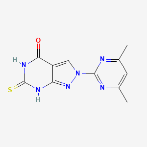 molecular formula C11H10N6OS B14093751 2-(4,6-dimethylpyrimidin-2-yl)-6-thioxo-1,2,5,6-tetrahydro-4H-pyrazolo[3,4-d]pyrimidin-4-one 