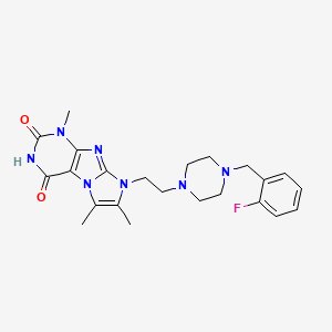 8-{2-[4-(2-fluorobenzyl)piperazin-1-yl]ethyl}-4-hydroxy-1,6,7-trimethyl-1H-imidazo[2,1-f]purin-2(8H)-one