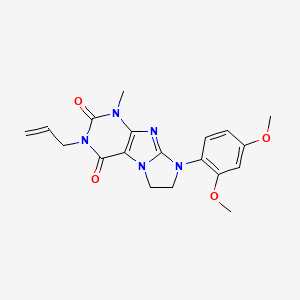 molecular formula C19H21N5O4 B14093796 8-(2,4-dimethoxyphenyl)-1-methyl-3-(prop-2-en-1-yl)-7,8-dihydro-1H-imidazo[2,1-f]purine-2,4(3H,6H)-dione 