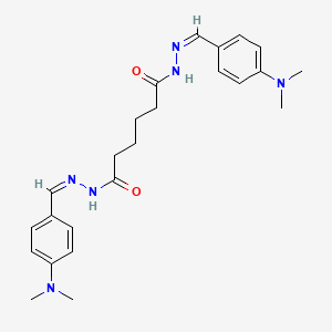 molecular formula C24H32N6O2 B14093875 N,N'-bis[(Z)-[4-(dimethylamino)phenyl]methylideneamino]hexanediamide CAS No. 6342-32-1