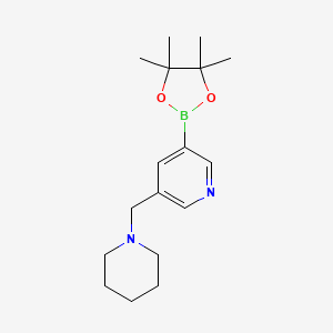 molecular formula C17H27BN2O2 B1409391 3-(Piperidin-1-ylmethyl)-5-(4,4,5,5-tetramethyl-1,3,2-dioxaborolan-2-yl)pyridine CAS No. 1310383-69-7
