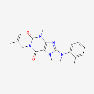 molecular formula C19H21N5O2 B14093910 1-methyl-8-(2-methylphenyl)-3-(2-methylprop-2-en-1-yl)-7,8-dihydro-1H-imidazo[2,1-f]purine-2,4(3H,6H)-dione 