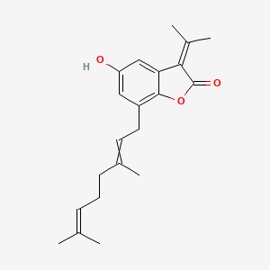 molecular formula C21H26O3 B14093914 7-(3,7-Dimethylocta-2,6-dienyl)-5-hydroxy-3-propan-2-ylidene-1-benzofuran-2-one 