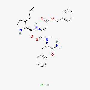 benzyl (3S)-4-[[(2S)-1-amino-1-oxo-3-phenylpropan-2-yl]-methylamino]-4-oxo-3-[[(2S,3S)-3-propylpyrrolidine-2-carbonyl]amino]butanoate;hydrochloride