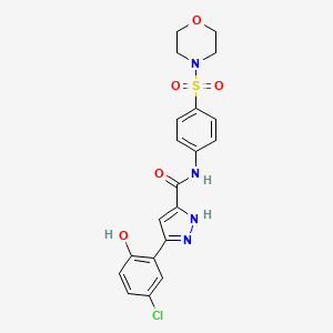 (5Z)-5-(3-chloro-6-oxocyclohexa-2,4-dien-1-ylidene)-N-(4-morpholin-4-ylsulfonylphenyl)-1,2-dihydropyrazole-3-carboxamide