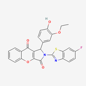 1-(3-Ethoxy-4-hydroxyphenyl)-2-(6-fluoro-1,3-benzothiazol-2-yl)-1,2-dihydrochromeno[2,3-c]pyrrole-3,9-dione