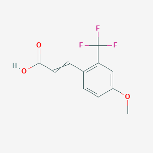 molecular formula C11H9F3O3 B14093958 3-[4-methoxy-2-(trifluoromethyl)phenyl]prop-2-enoic acid 