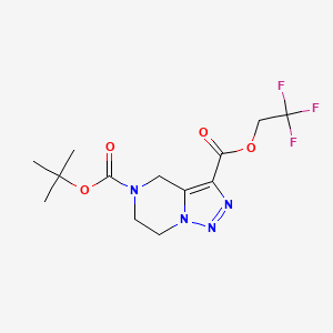 molecular formula C13H17F3N4O4 B14093961 5-(tert-butyl) 3-(2,2,2-trifluoroethyl) 6,7-dihydro-[1,2,3]triazolo[1,5-a]pyrazine-3,5(4H)-dicarboxylate 