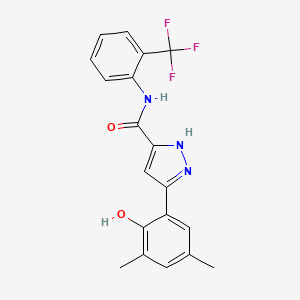 molecular formula C19H16F3N3O2 B14094025 5-(2-hydroxy-3,5-dimethylphenyl)-N-[2-(trifluoromethyl)phenyl]-1H-pyrazole-3-carboxamide 