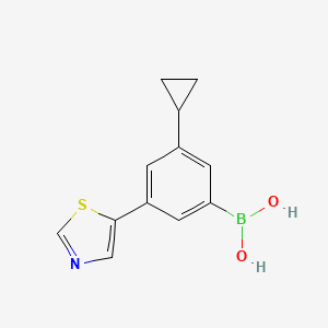 molecular formula C12H12BNO2S B14094055 (3-Cyclopropyl-5-(thiazol-5-yl)phenyl)boronic acid 