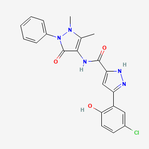 5-(5-chloro-2-hydroxyphenyl)-N-(1,5-dimethyl-3-oxo-2-phenyl-2,3-dihydro-1H-pyrazol-4-yl)-1H-pyrazole-3-carboxamide