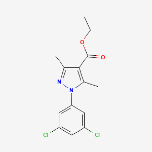 molecular formula C14H14Cl2N2O2 B1409412 1-(3,5-二氯苯基)-3,5-二甲基-1H-吡唑-4-羧酸乙酯 CAS No. 1858255-30-7