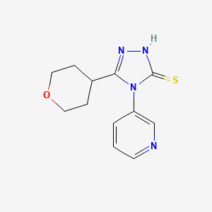 molecular formula C12H14N4OS B1409414 4-吡啶-3-基-5-四氢-2H-吡喃-4-基-4H-1,2,4-三唑-3-硫醇 CAS No. 1858250-40-4