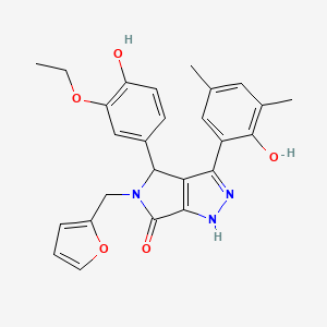 4-(3-ethoxy-4-hydroxyphenyl)-5-(furan-2-ylmethyl)-3-(2-hydroxy-3,5-dimethylphenyl)-4,5-dihydropyrrolo[3,4-c]pyrazol-6(2H)-one