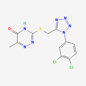 3-({[1-(3,4-dichlorophenyl)-1H-tetrazol-5-yl]methyl}sulfanyl)-6-methyl-1,2,4-triazin-5-ol