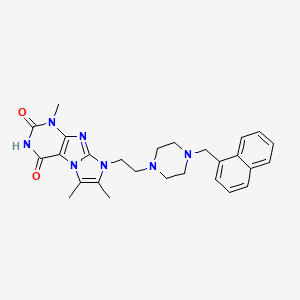 4-hydroxy-1,6,7-trimethyl-8-{2-[4-(naphthalen-1-ylmethyl)piperazin-1-yl]ethyl}-1H-imidazo[2,1-f]purin-2(8H)-one