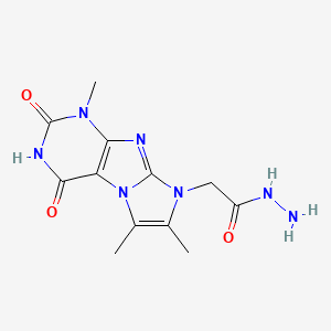 2-(4-hydroxy-1,6,7-trimethyl-2-oxo-1,2-dihydro-8H-imidazo[2,1-f]purin-8-yl)acetohydrazide