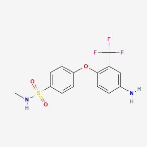 molecular formula C14H13F3N2O3S B1409422 4-[4-Amino-2-(trifluoromethyl)phenoxy]-N-methylbenzenesulfonamide CAS No. 1858251-99-6