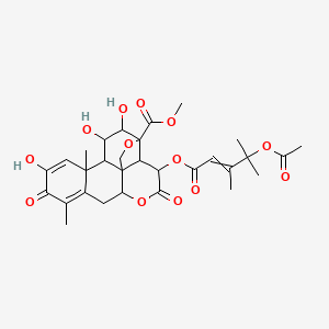 Methyl 3-(4-acetyloxy-3,4-dimethylpent-2-enoyl)oxy-11,15,16-trihydroxy-9,13-dimethyl-4,10-dioxo-5,18-dioxapentacyclo[12.5.0.01,6.02,17.08,13]nonadeca-8,11-diene-17-carboxylate