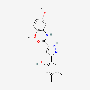 N-(2,5-dimethoxyphenyl)-5-(2-hydroxy-4,5-dimethylphenyl)-1H-pyrazole-3-carboxamide