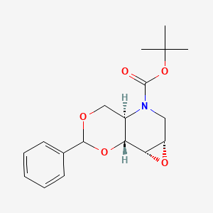 molecular formula C18H23NO5 B14094281 2,3-Anhydro-4,6-O-benzylidene-N-(tert-butoxycarbonyl)-1,5-deoxy-1,5-imino-D-glucitol 