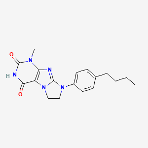 molecular formula C18H21N5O2 B14094286 8-(4-butylphenyl)-4-hydroxy-1-methyl-7,8-dihydro-1H-imidazo[2,1-f]purin-2(6H)-one 