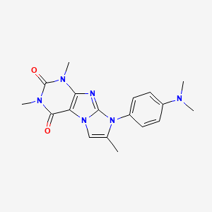 molecular formula C18H20N6O2 B14094308 8-(4-(dimethylamino)phenyl)-1,3,7-trimethyl-1H-imidazo[2,1-f]purine-2,4(3H,8H)-dione 