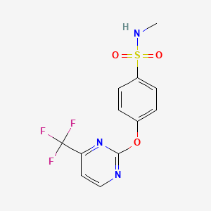 molecular formula C12H10F3N3O3S B1409432 N-Methyl-4-{[4-(trifluoromethyl)pyrimidin-2-yl]oxy}benzenesulfonamide CAS No. 1858256-57-1
