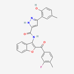 molecular formula C27H20FN3O4 B14094328 N-{2-[(3-fluoro-4-methylphenyl)carbonyl]-1-benzofuran-3-yl}-5-(2-hydroxy-5-methylphenyl)-1H-pyrazole-3-carboxamide 