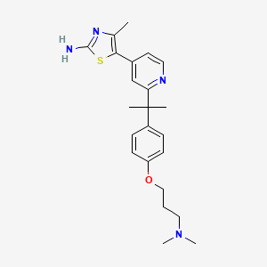 molecular formula C23H30N4OS B1409434 5-(2-(2-(4-(3-(Dimethylamino)propoxy)phenyl)propan-2-yl)pyridin-4-yl)-4-methylthiazol-2-amine CAS No. 1395492-87-1