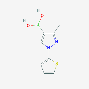 molecular formula C8H9BN2O2S B14094343 (3-Methyl-1-(thiophen-2-yl)-1H-pyrazol-4-yl)boronic acid 