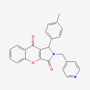 molecular formula C24H18N2O3 B14094379 1-(4-Methylphenyl)-2-(pyridin-4-ylmethyl)-1,2-dihydrochromeno[2,3-c]pyrrole-3,9-dione 