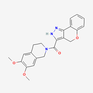 molecular formula C22H21N3O4 B14094386 1,4-dihydrochromeno[4,3-c]pyrazol-3-yl(6,7-dimethoxy-3,4-dihydroisoquinolin-2(1H)-yl)methanone 