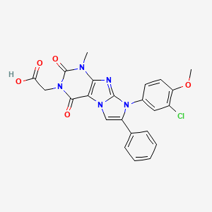 molecular formula C23H18ClN5O5 B14094407 [8-(3-chloro-4-methoxyphenyl)-1-methyl-2,4-dioxo-7-phenyl-1,2,4,8-tetrahydro-3H-imidazo[2,1-f]purin-3-yl]acetic acid 