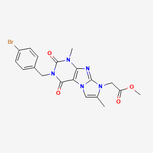 molecular formula C19H18BrN5O4 B14094408 methyl 2-(3-(4-bromobenzyl)-1,7-dimethyl-2,4-dioxo-3,4-dihydro-1H-imidazo[2,1-f]purin-8(2H)-yl)acetate 