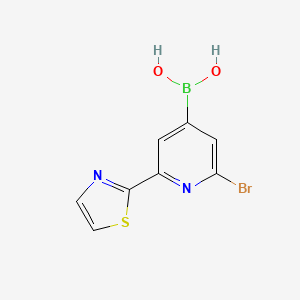 molecular formula C8H6BBrN2O2S B14094409 (2-Bromo-6-(thiazol-2-yl)pyridin-4-yl)boronic acid 