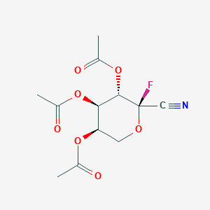 molecular formula C12H14FNO7 B1409443 2,3,4-Tri-O-acetyl-1-deoxy-1-fluoro-b-D-arabinopyranosyl cyanide CAS No. 215942-92-0
