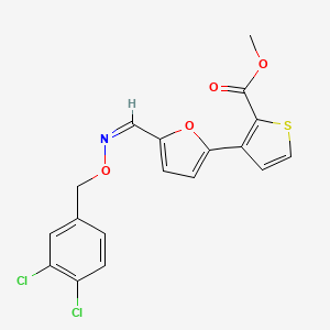 molecular formula C18H13Cl2NO4S B14094432 Methyl3-(5-((((3,4-dichlorobenzyl)oxy)imino)methyl)-2-furyl)-2-thiophenecarboxylate 