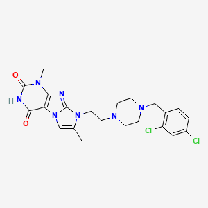 8-{2-[4-(2,4-dichlorobenzyl)piperazin-1-yl]ethyl}-4-hydroxy-1,7-dimethyl-1H-imidazo[2,1-f]purin-2(8H)-one