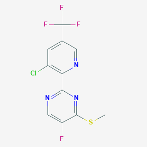 molecular formula C11H6ClF4N3S B1409448 2-(3-氯-5-(三氟甲基)吡啶-2-基)-5-氟-4-(甲硫基)嘧啶 CAS No. 1823182-63-3