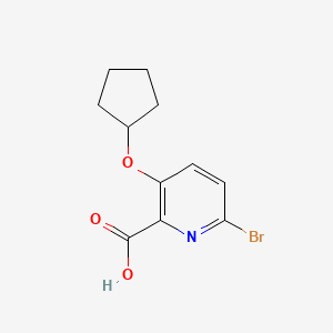 molecular formula C11H12BrNO3 B1409449 6-Bromo-3-cyclopentyloxypyridine-2-carboxylic acid CAS No. 1823455-30-6
